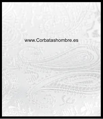 CORBATA ESTRECHA BLANCA CON DIBUJO CACHEMIR O PASLEY 