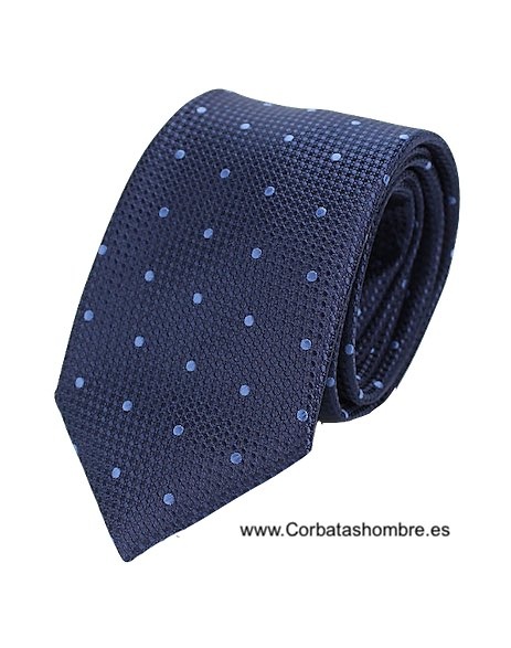 CORBATA AZUL CON LUNARES AZUL CLARO ELEGANTÍSIMA 