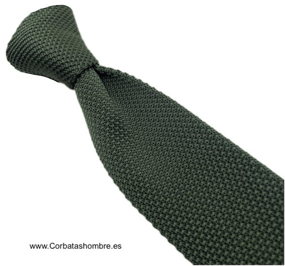 CORBATA DE PUNTO VERDE ACEITUNA ELEGANCE 