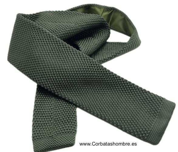 CORBATA DE PUNTO VERDE ACEITUNA ELEGANCE 