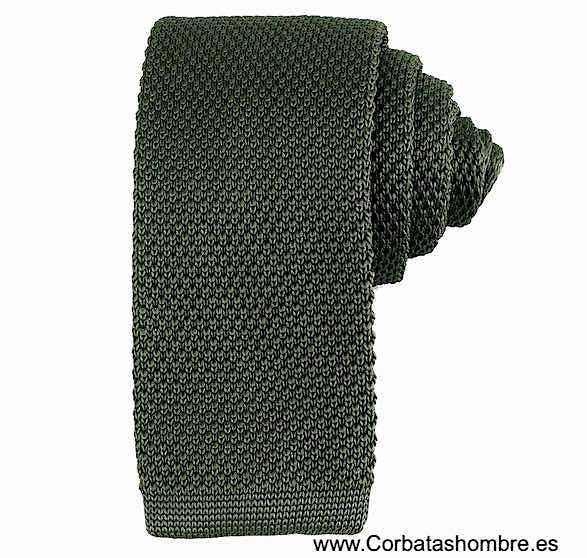 CORBATA DE PUNTO VERDE ACEITUNA ELEGANCE 