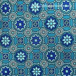 CORBATA TURQUESA CON MOSAICO FLORASL MUY ELEGANTE 