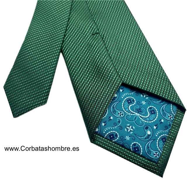 CORBATA VERDE LISA PRECIOSA EFECTO DIAMANTADO 