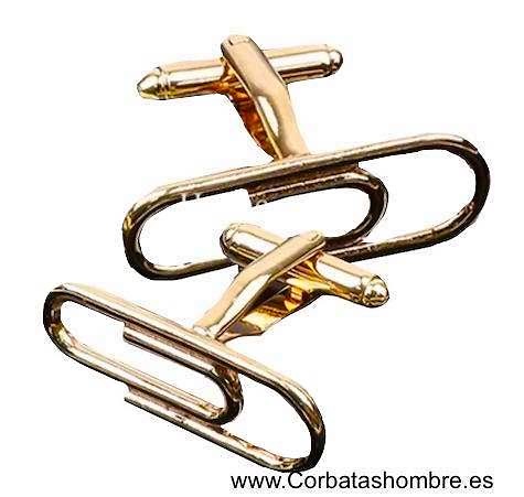 GEMELOS DE CLIP EN METAL DORADOS 