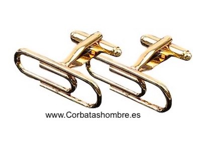 GEMELOS DE CLIP EN METAL DORADOS 